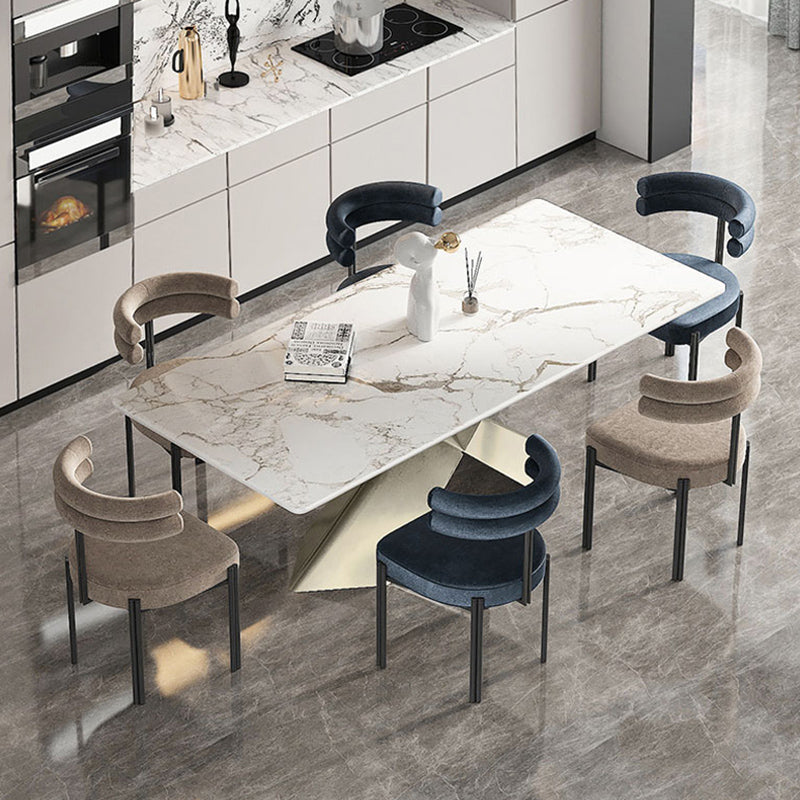 Scandinavian Style Upholstered Side Chairs Open Back Dining Side Armless Chair