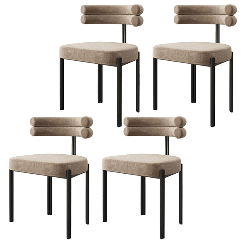 Scandinavian Style Upholstered Side Chairs Open Back Dining Side Armless Chair