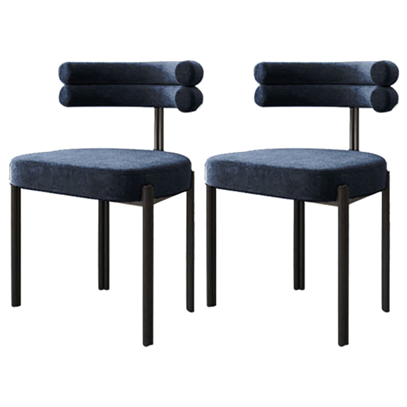 Scandinavian Style Upholstered Side Chairs Open Back Dining Side Armless Chair