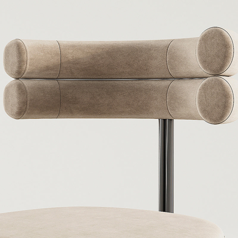 Scandinavian Style Upholstered Side Chairs Open Back Dining Side Armless Chair
