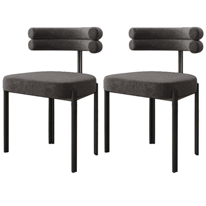 Scandinavian Style Upholstered Side Chairs Open Back Dining Side Armless Chair