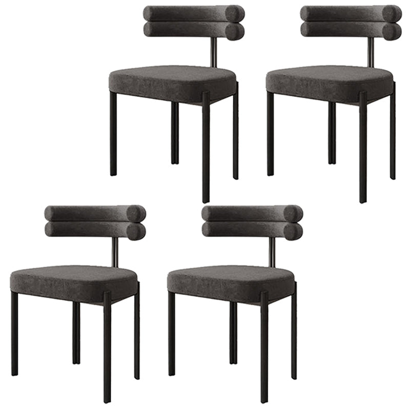 Scandinavian Style Upholstered Side Chairs Open Back Dining Side Armless Chair