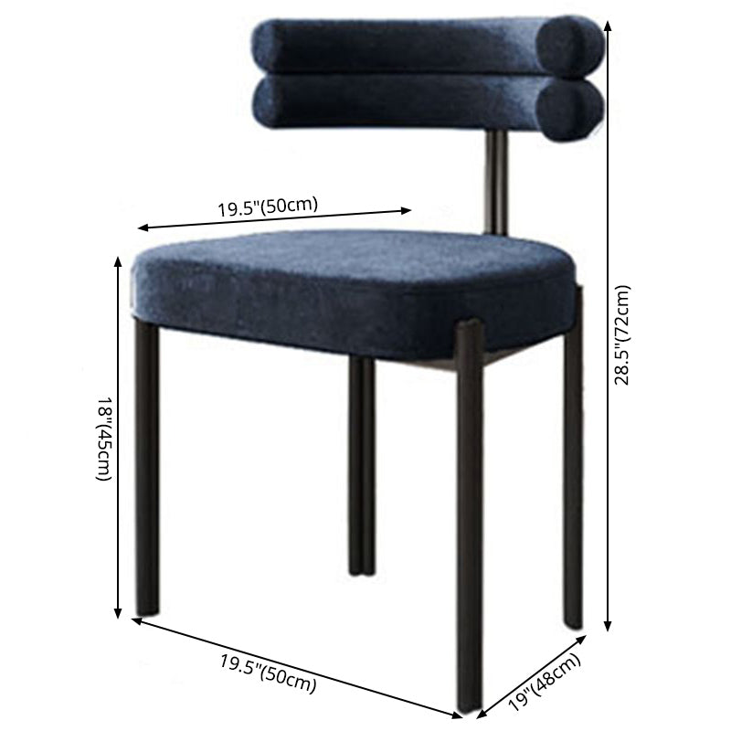 Scandinavian Style Upholstered Side Chairs Open Back Dining Side Armless Chair