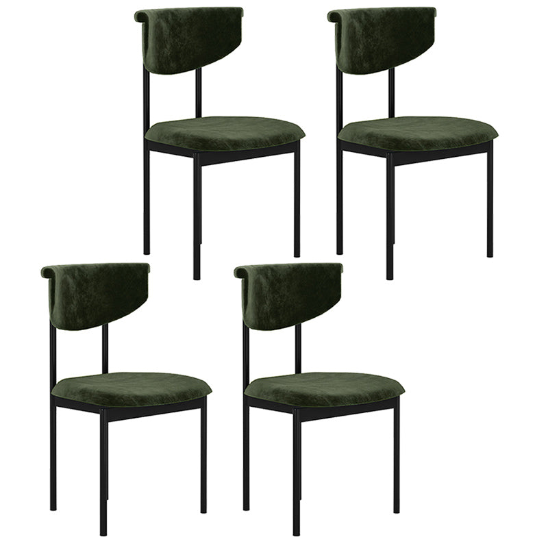 Scandinavian Linen Dining Chairs for Home Use Open Back Dining Side Chairs