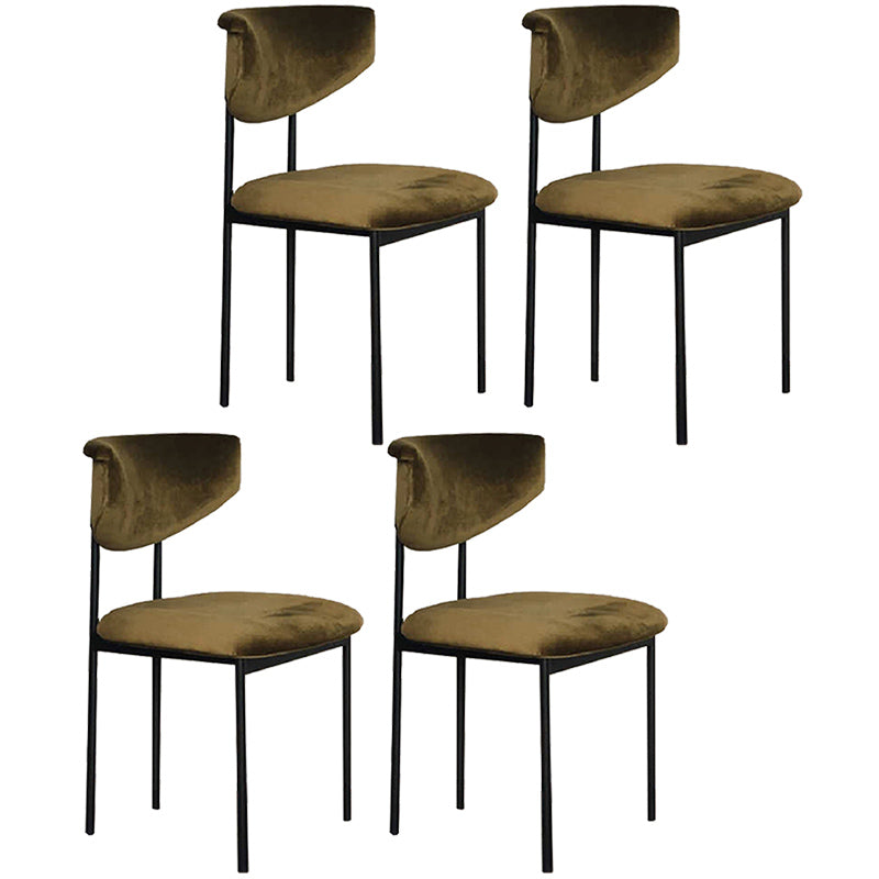Scandinavian Linen Dining Chairs for Home Use Open Back Dining Side Chairs
