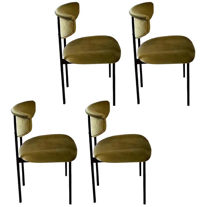 Scandinavian Linen Dining Chairs for Home Use Open Back Dining Side Chairs