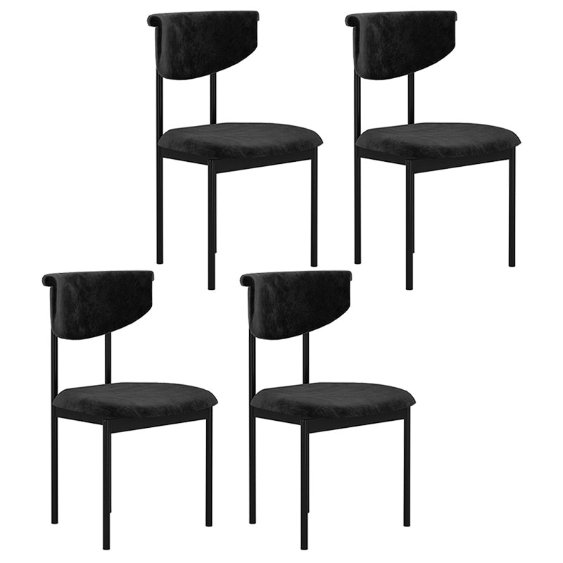 Scandinavian Linen Dining Chairs for Home Use Open Back Dining Side Chairs