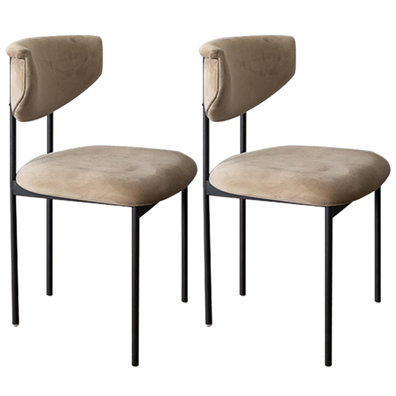 Scandinavian Linen Dining Chairs for Home Use Open Back Dining Side Chairs