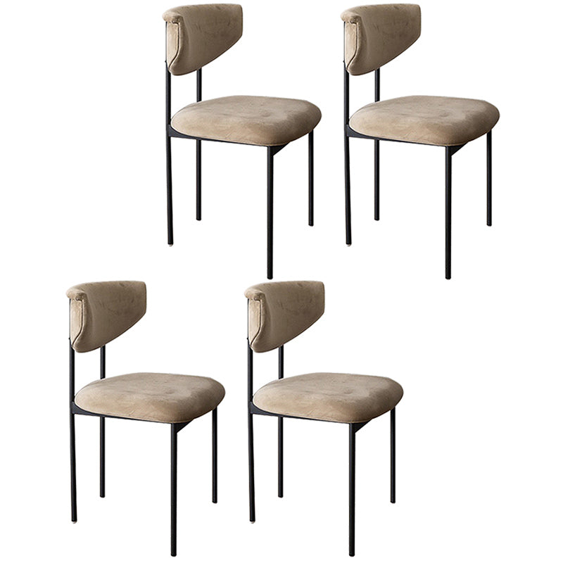 Scandinavian Linen Dining Chairs for Home Use Open Back Dining Side Chairs