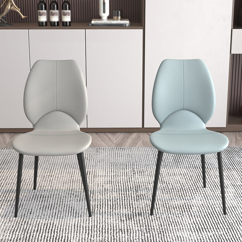 Chaises de salle à manger en métal de style contemporain, chaises sans bras latérales à oreilles pour cuisine