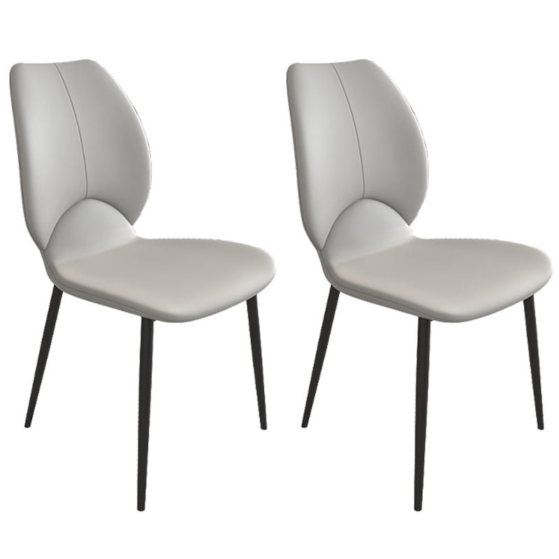 Chaises de salle à manger en métal de style contemporain, chaises sans bras latérales à oreilles pour cuisine