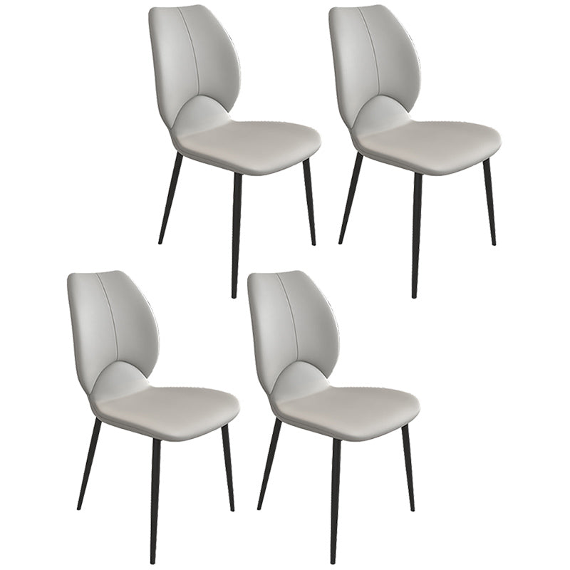 Chaises de salle à manger en métal de style contemporain, chaises sans bras latérales à oreilles pour cuisine
