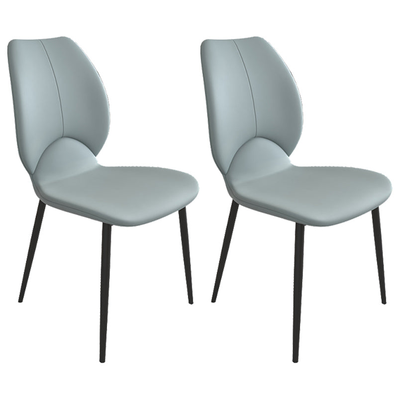 Chaises de salle à manger en métal de style contemporain, chaises sans bras latérales à oreilles pour cuisine