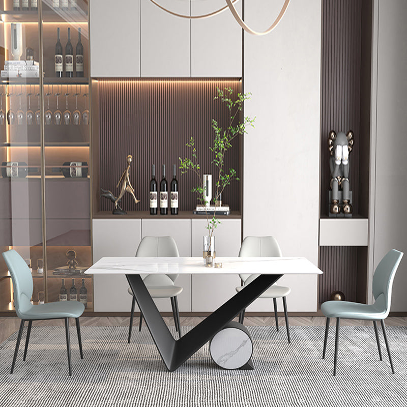 Chaises de salle à manger en métal de style contemporain, chaises sans bras latérales à oreilles pour cuisine
