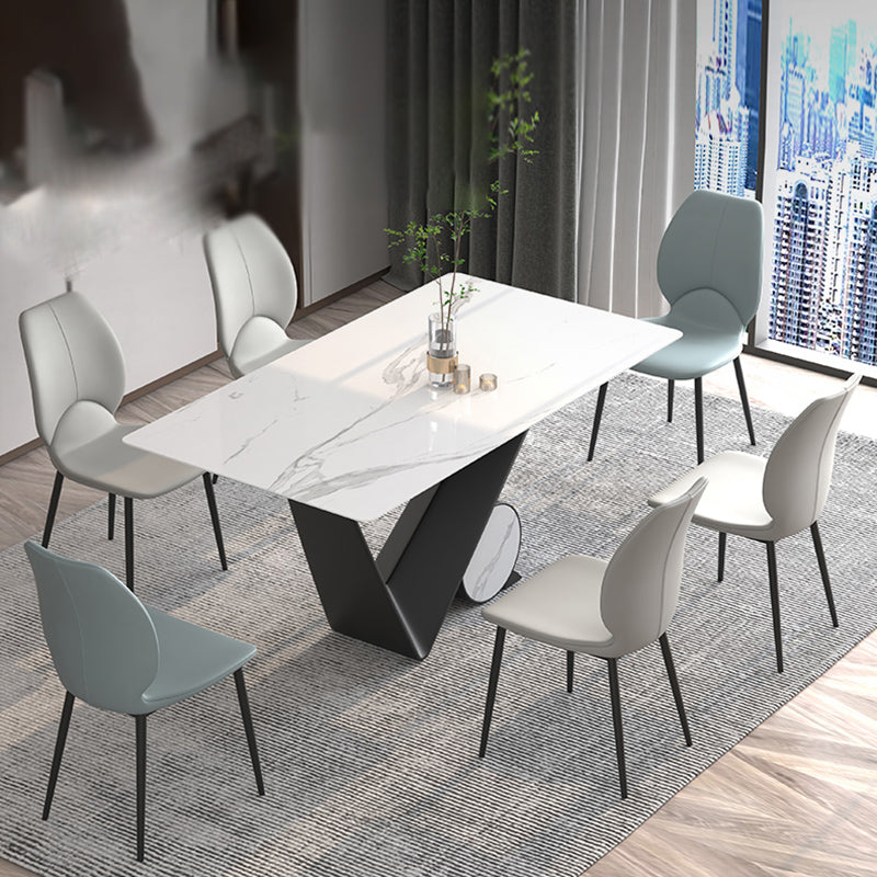 Chaises de salle à manger en métal de style contemporain, chaises sans bras latérales à oreilles pour cuisine