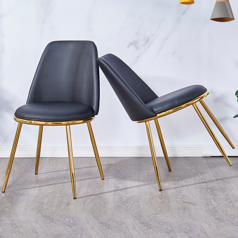 Leather Scandinavian Restaurant Side Chair Parsons Matte Finish Dining Chair