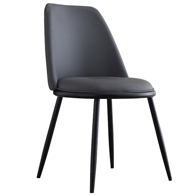 Leather Scandinavian Restaurant Side Chair Parsons Matte Finish Dining Chair