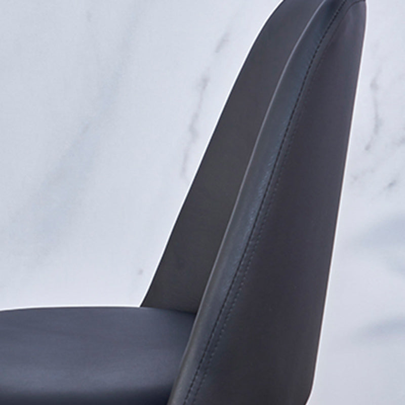 Leather Scandinavian Restaurant Side Chair Parsons Matte Finish Dining Chair