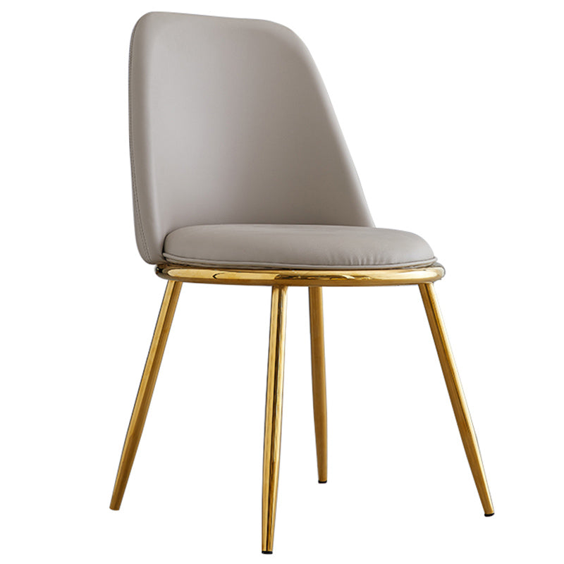 Leather Scandinavian Restaurant Side Chair Parsons Matte Finish Dining Chair