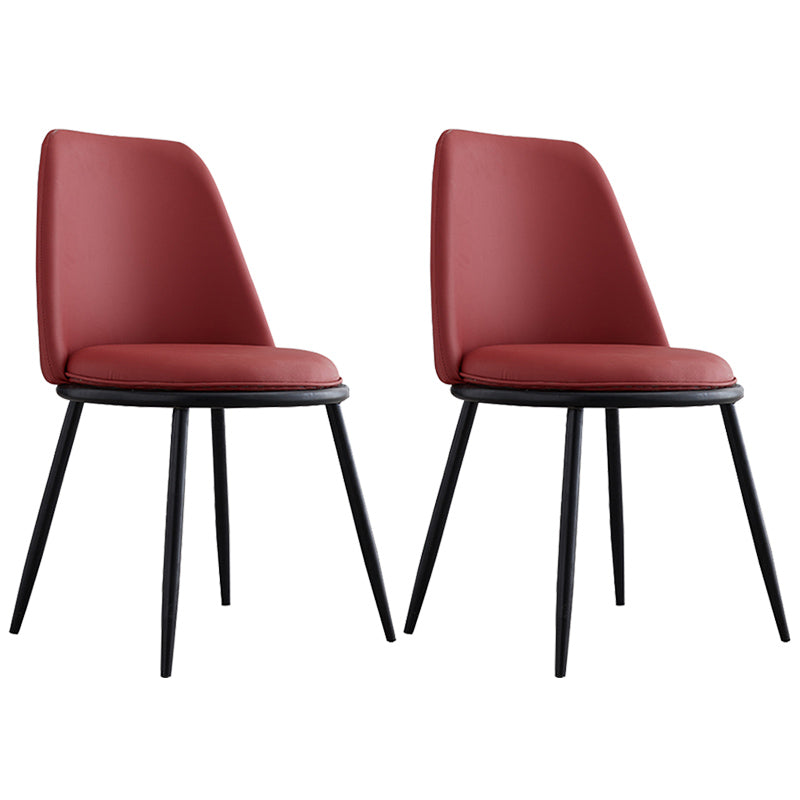 Leather Scandinavian Restaurant Side Chair Parsons Matte Finish Dining Chair