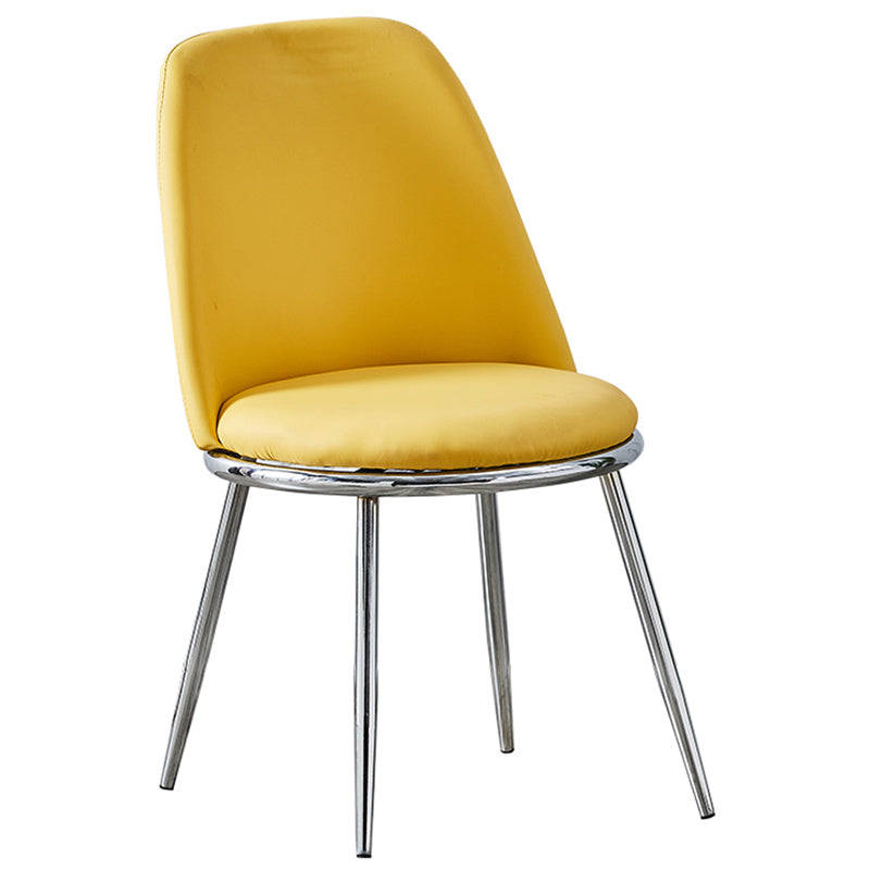 Leather Scandinavian Restaurant Side Chair Parsons Matte Finish Dining Chair