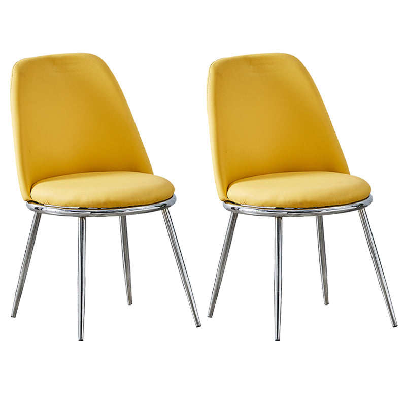 Leather Scandinavian Restaurant Side Chair Parsons Matte Finish Dining Chair