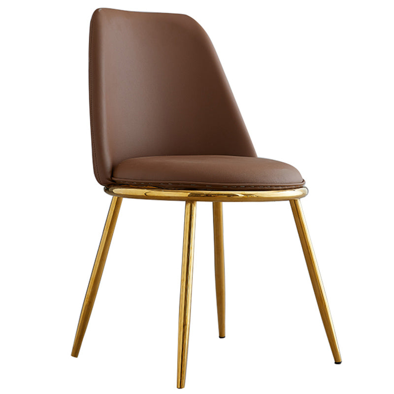 Leather Scandinavian Restaurant Side Chair Parsons Matte Finish Dining Chair