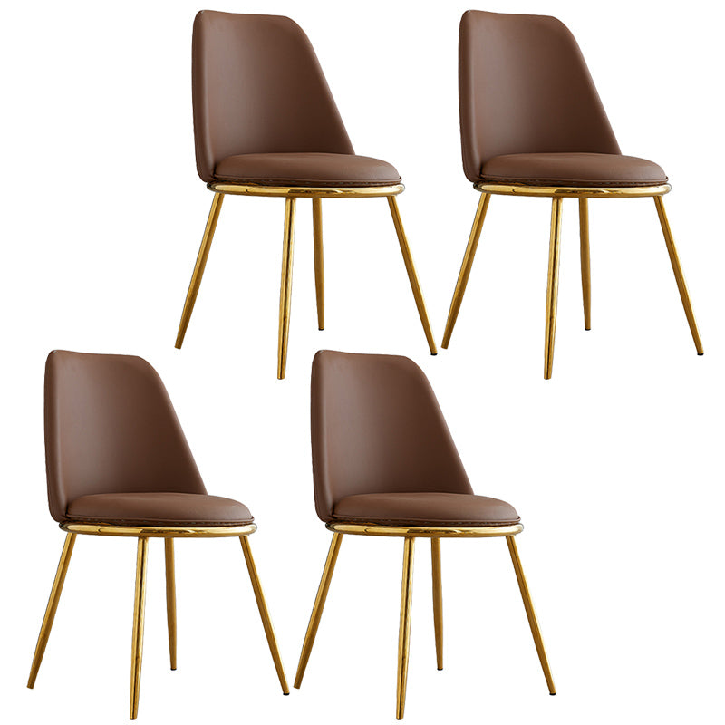 Leather Scandinavian Restaurant Side Chair Parsons Matte Finish Dining Chair