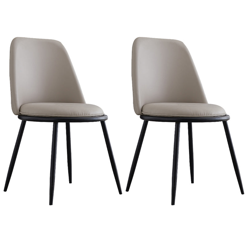 Leather Scandinavian Restaurant Side Chair Parsons Matte Finish Dining Chair