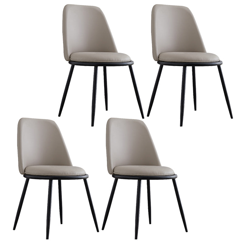 Leather Scandinavian Restaurant Side Chair Parsons Matte Finish Dining Chair