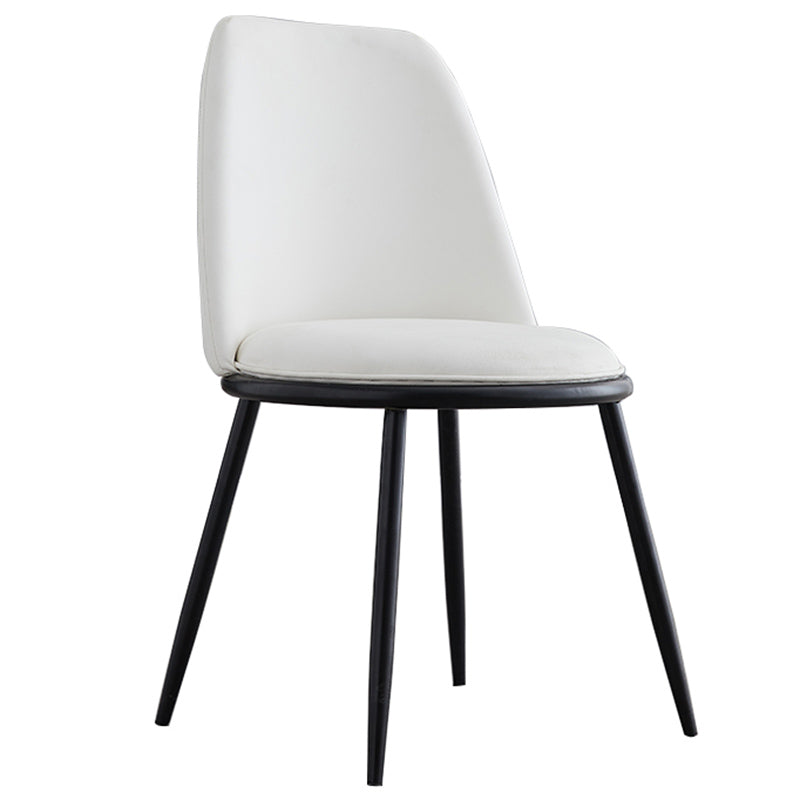 Leather Scandinavian Restaurant Side Chair Parsons Matte Finish Dining Chair