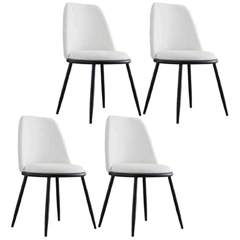 Leather Scandinavian Restaurant Side Chair Parsons Matte Finish Dining Chair