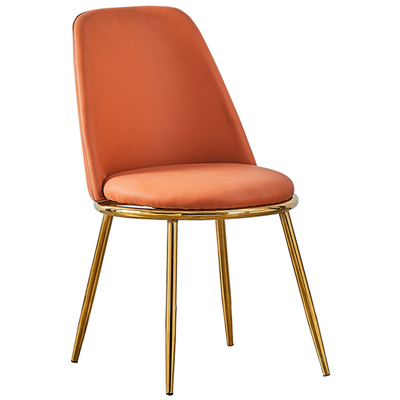 Leather Scandinavian Restaurant Side Chair Parsons Matte Finish Dining Chair
