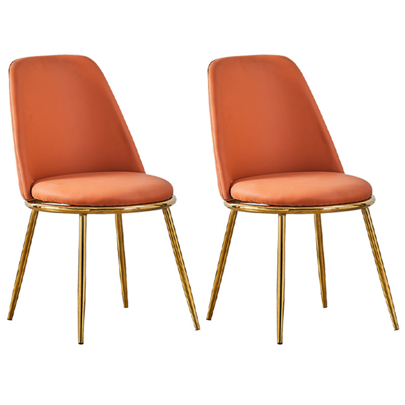 Leather Scandinavian Restaurant Side Chair Parsons Matte Finish Dining Chair