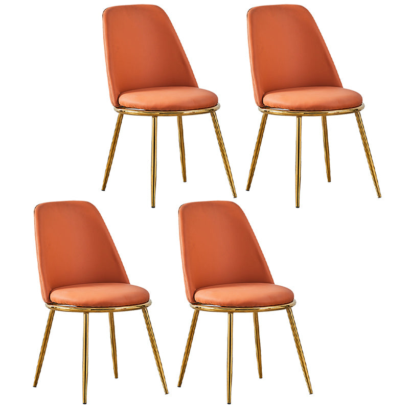 Leather Scandinavian Restaurant Side Chair Parsons Matte Finish Dining Chair