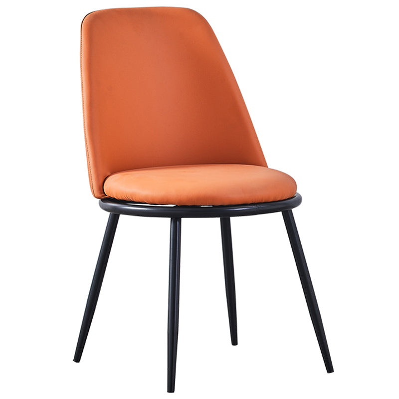 Leather Scandinavian Restaurant Side Chair Parsons Matte Finish Dining Chair