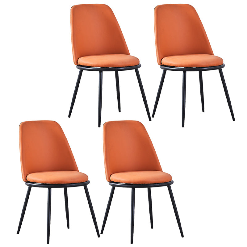Leather Scandinavian Restaurant Side Chair Parsons Matte Finish Dining Chair