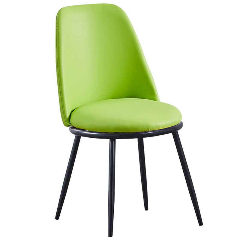 Leather Scandinavian Restaurant Side Chair Parsons Matte Finish Dining Chair