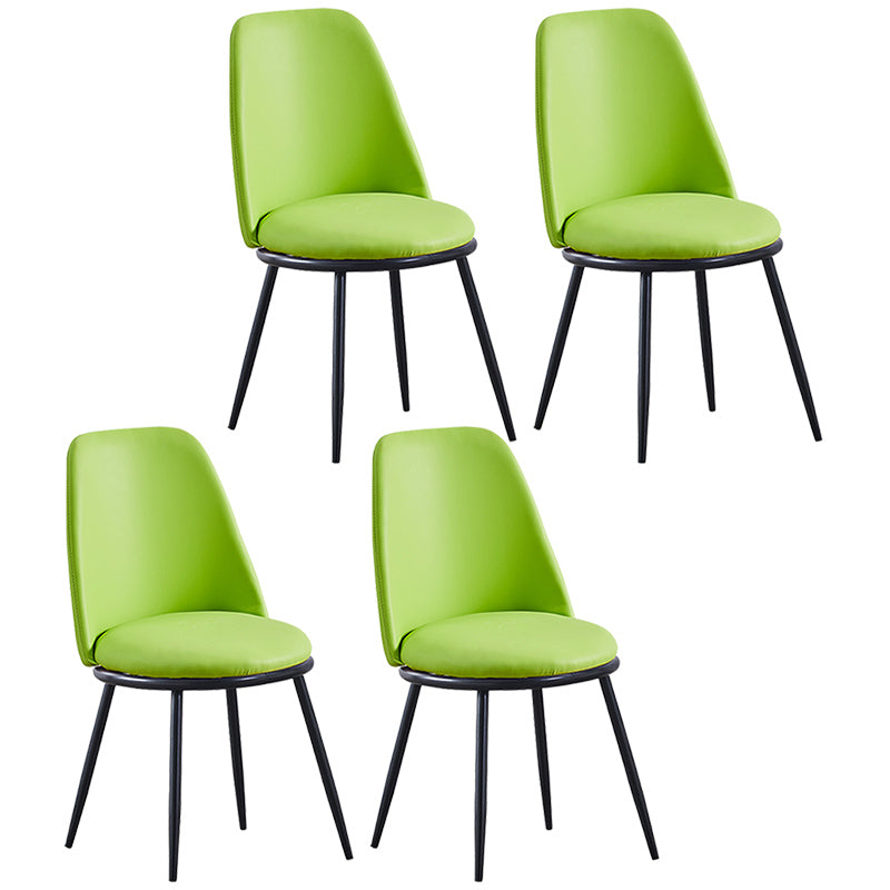 Leather Scandinavian Restaurant Side Chair Parsons Matte Finish Dining Chair