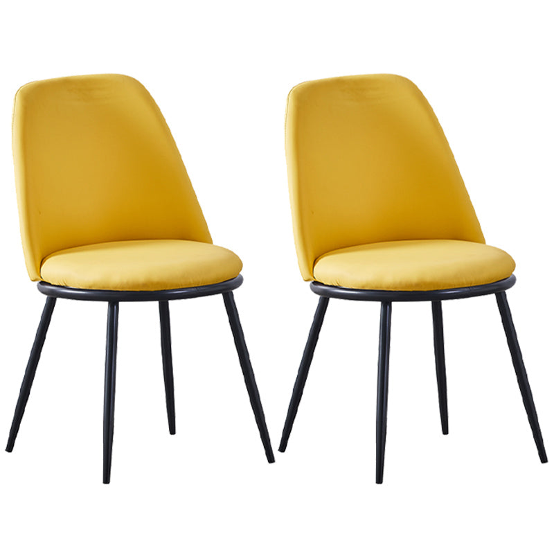 Leather Scandinavian Restaurant Side Chair Parsons Matte Finish Dining Chair