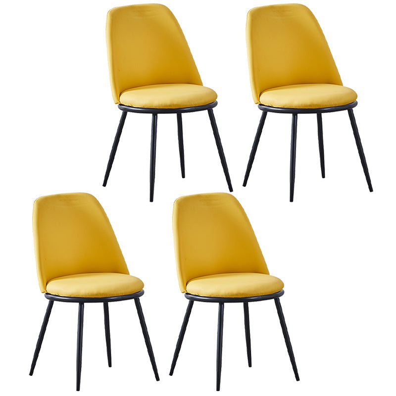Leather Scandinavian Restaurant Side Chair Parsons Matte Finish Dining Chair