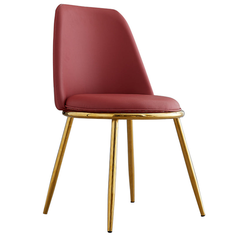 Leather Scandinavian Restaurant Side Chair Parsons Matte Finish Dining Chair