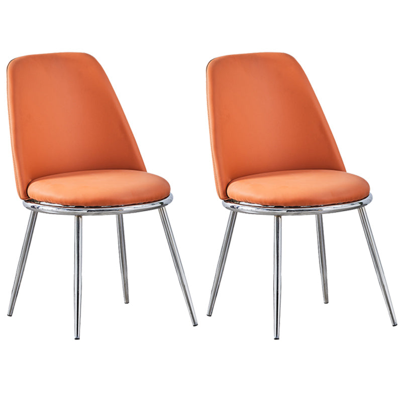 Leather Scandinavian Restaurant Side Chair Parsons Matte Finish Dining Chair