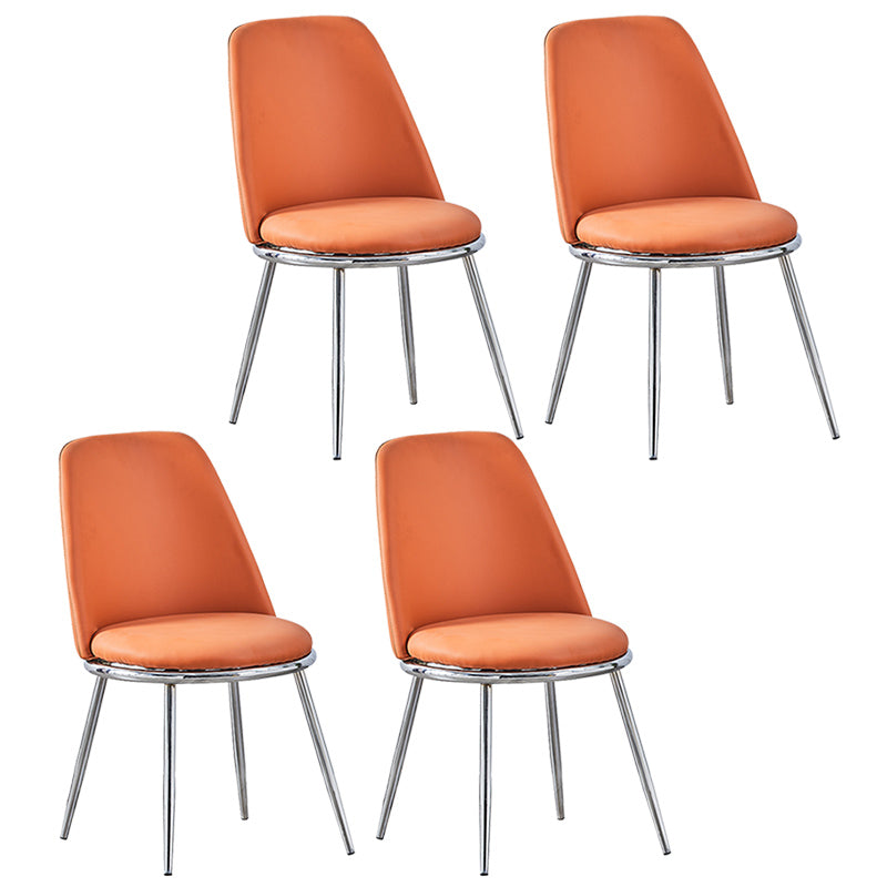 Leather Scandinavian Restaurant Side Chair Parsons Matte Finish Dining Chair