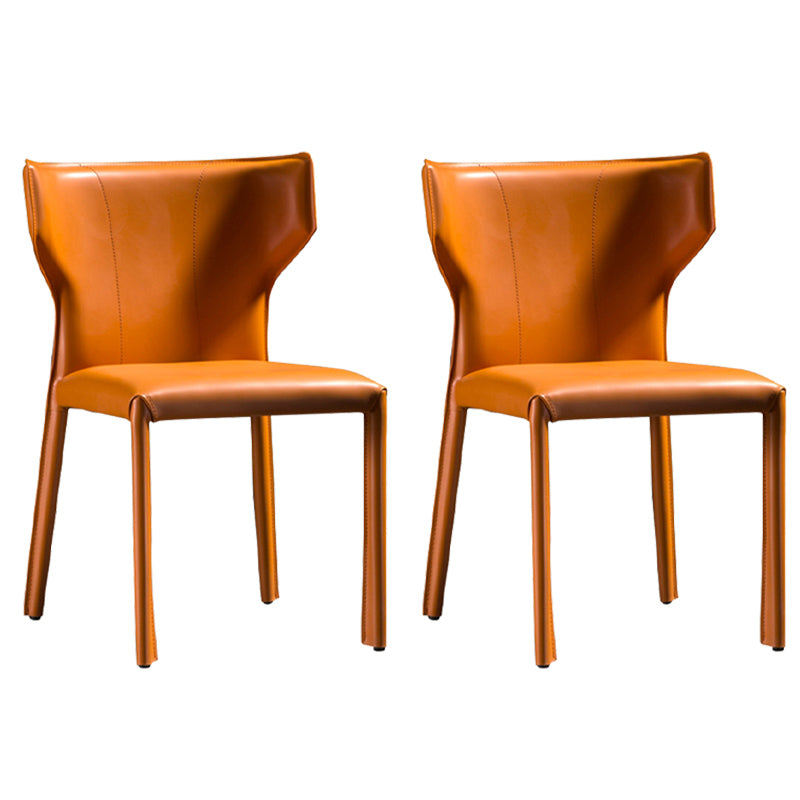Modern Style Wingback Dining Side Chair Leather Dining Armless Chair for Home Use