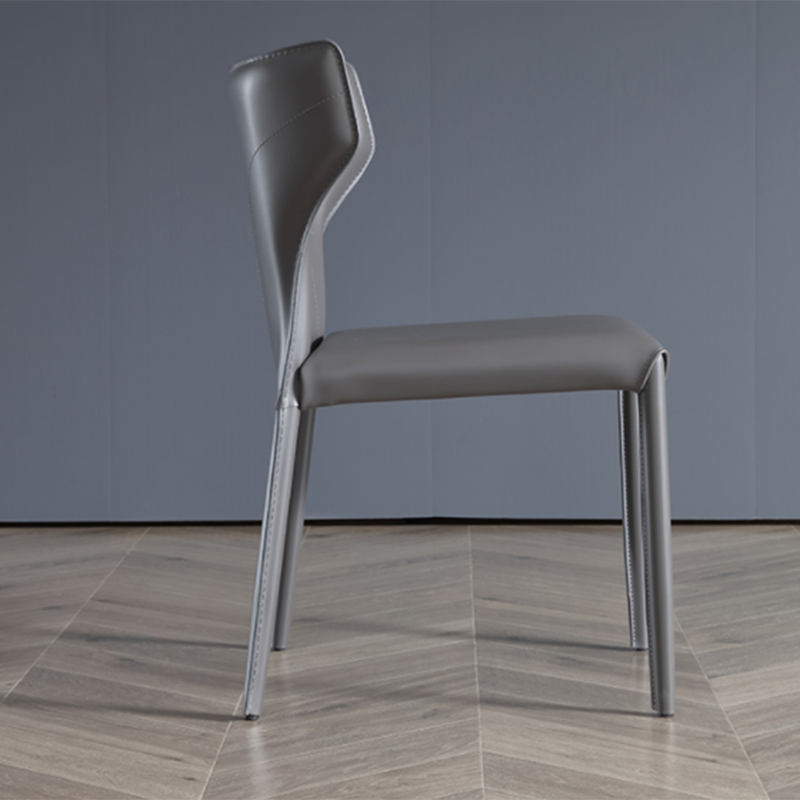 Modern Style Wingback Dining Side Chair Leather Dining Armless Chair for Home Use