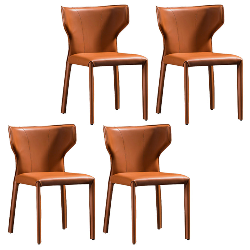 Modern Style Wingback Dining Side Chair Leather Dining Armless Chair for Home Use
