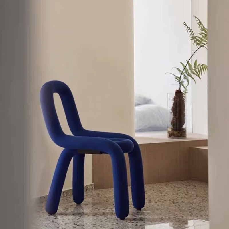 Samt-Designer-Wohnzimmer-Beistellstuhl, farbenfroher offener Esszimmerstuhl