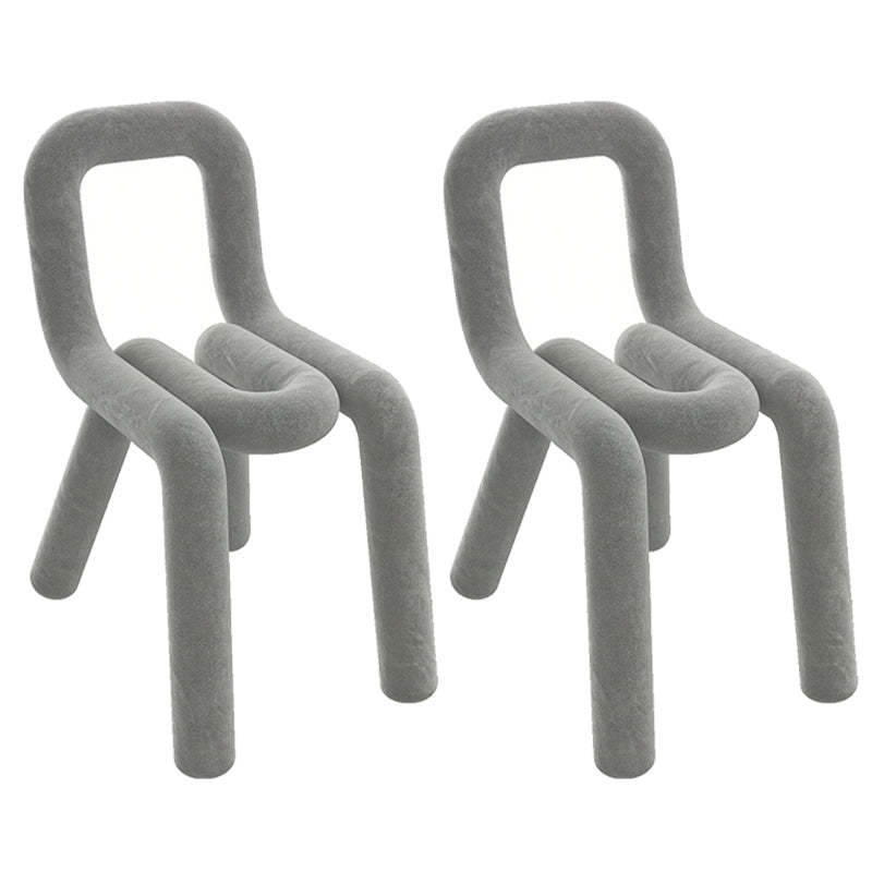 Samt-Designer-Wohnzimmer-Beistellstuhl, farbenfroher offener Esszimmerstuhl