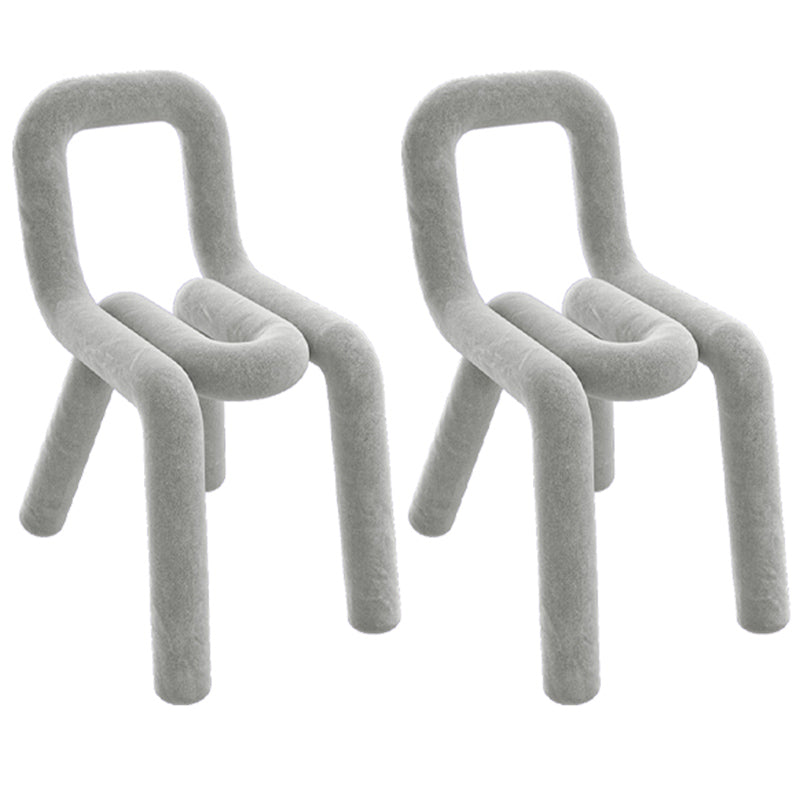 Samt-Designer-Wohnzimmer-Beistellstuhl, farbenfroher offener Esszimmerstuhl